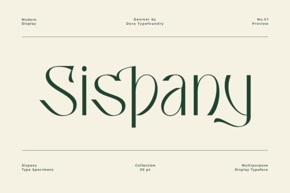 Sispany: A Modern Display Font for Editorial Design